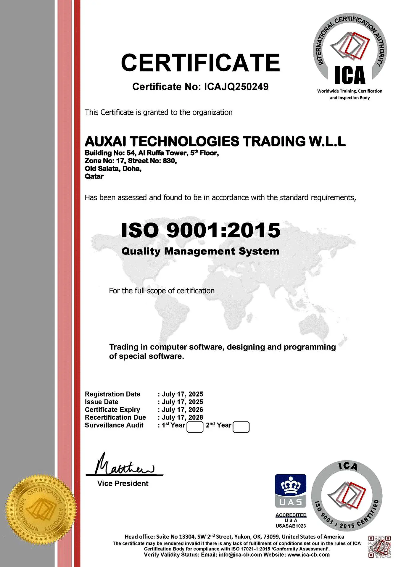 Platinum award